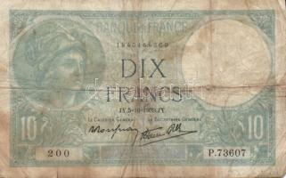 Franciaország 1939.10.5. 10Fr (2x) + 1987. 20Fr + 1997. 20Fr össz. 4 db T:III