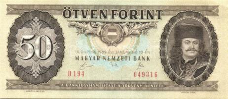 1989. 50Ft (3x) egymásutáni sorszámmal T:I