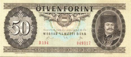 1989. 50Ft (3x) egymásutáni sorszámmal T:I