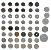 1900-1991. 53db-os vegyes fillér, pengő érme tétel T:AU-VF