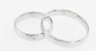 Ezüst(Ag) karikagyűrű, 2 db, jelzett, méret: 50, 64, nettó: 5,3 g