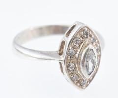 Ezüst(Ag) "gondola" gyűrű, jelzett, méret: 55, bruttó: 4,6 g