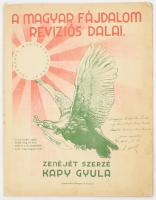 Kapy Gyula: A magyar fájdalom revíziós dalai. Kottafüzet a szerző által DEDIKÁLT. kis szakadással