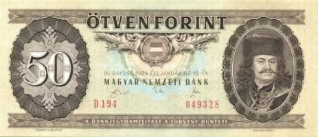 1989. 50Ft (3x) egymásutáni sorszámmal T:I