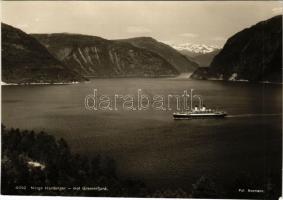 Hardanger (Norge), mot Granvinfjord / steamship. Fot. Normann