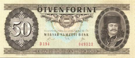 1989. 50Ft (3x) egymásutáni sorszámmal T:I