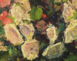 Réti Zoltán (1923-2018): Csendélet. Olaj, vászon, jelezve jobbra lent. Dekoratív, kissé sérült faker...