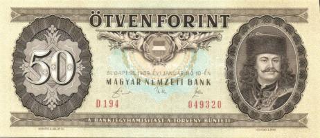 1989. 50Ft (3x) egymásutáni sorszámmal T:I