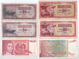 9db-os vegyes külföldi bankjegy tétel főként Jugoszlávia, közte egy Kína / Deviza tanúsítvány 100Y-ról T:F-VG 9pcs mixed foreign banknote lot, mainly Yugoslavia banknotes, in it China / Foreign Exchange Certificate from 100 Yuan T:F-VG