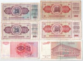 9db-os vegyes külföldi bankjegy tétel főként Jugoszlávia, közte egy Kína / Deviza tanúsítvány 100Y-r...
