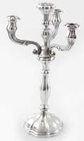 Ezüst(Ag) négykarú antik gyertyatartó, jelzett, m: 47 cm, nettó: 864 g