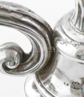 Ezüst(Ag) négykarú antik gyertyatartó, jelzett, m: 47 cm, nettó: 864 g