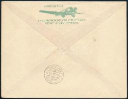 1938 Légi levél 3 bélyeggel, "ÁRPÁDHÁZI KIRÁLYOK PALOTÁJÁNAK AVATÁSA NAPJÁN" alkalmi bélye...