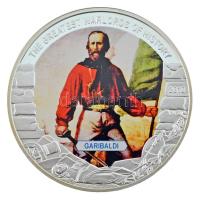 Libéria 2010. 5$ ezüstözött Cu "Nagy Hadvezérek - Garibaldi" multicolor festéssel, kapszulában, tanúsítvánnyal T:PP Liberia 2010. 5 Dollars silver plated Cu "The Greatest Warlords of History - Garibaldi" with multicolor picture, in capsule with certificate C:PP KM#1054