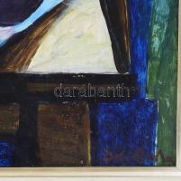 Dobi Piroska (1929-): Hegedűs csendélet. Olaj, farost. Jelezve jobbra lent. Hátoldalán Képcsarnok Vá...