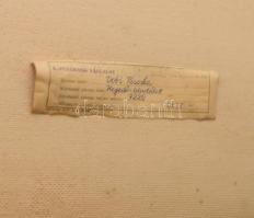 Dobi Piroska (1929-): Hegedűs csendélet. Olaj, farost. Jelezve jobbra lent. Hátoldalán Képcsarnok Vá...