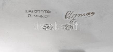 Ezüst(Ag) kétfüles "gondola" asztalközép kínáló, jelzett, 38,5×16,5×13,5 cm, nettó: 758 g