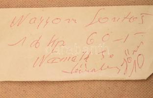 Saly Németh László (1920-2001): Elegáns hölgy. Olaj, farost, jelzett. 48,5×22,5 cm. Fakeretben