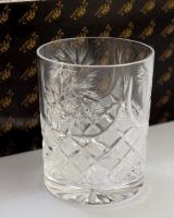 Ajka kristály ólomkristály 6 darab whiskey pohár, hibátlan, eredeti dobozában, m: 10 cm