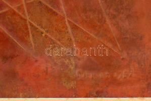 Szandai Sándor (1903-1978): Geometria, 1959. Rézdomborítás, jelzett, paszpartuban. 19,5x19,5 cm