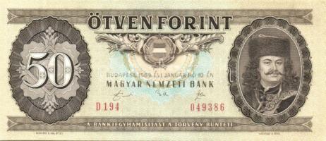 1989. 50Ft (2x) egymásutáni sorszámmal T:I