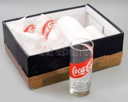 Coca-Cola 9 darab retro kólás pohár, hibátlan, m: 16 cm