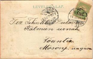 1906 Pozsony, Pressburg, Bratislava; Állami felsőbb leány iskola. Art Nouveau dombornyomott keret / ...