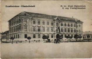 1917 Erzsébetváros, Dumbraveni; M. kir. állami főgimnázium / K. ung. Staatsgymnasium / grammar school (Rb)