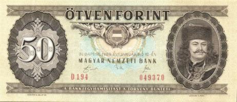 1989. 50Ft (3x) egymásutáni sorszámmal T:I