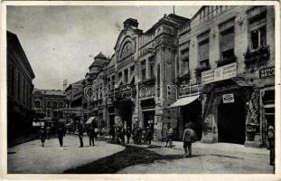 1938 Ungvár, Uzshorod, Uzhhorod, Uzhorod; Hotel Koruna a Fencikovo námestí / Korona szálloda, étterem, üzletek, gyógyszertár / hotel, restaurant, shops, pharmacy (fa)