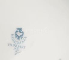 Hollóházi Jurcsák László által tervezett mintával díszített porcelán váza, matricás, jelzett, hibátl...