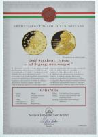 ifj. Szlávics László (1959-) 2011. "Nagy Magyarok / Gróf Széchenyi István" aranyozott Cu e...