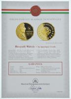 ifj. Szlávics László (1959-) 2011. "Nagy Magyarok / Hunyadi Mátyás" aranyozott Cu emlékére...