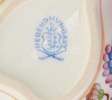 Herendi Viktória mintás porcelán szív bonbonniere. Kézzel festett, Jelzett, hibátlan 8 cm