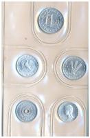 1986. 2f-20Ft (10xklf) érmés forgalmi sor "Magyar Népköztársaság forgalmi érméi" kék műbőr...