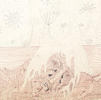 Pethő Attila (-), 2 db rajz: Alakok és örganikus kompozíció, 1972. Filctoll, papír, mindkettő jelzet...