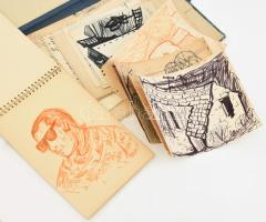 D. Borbély Gizella (1920-1994) festőművész hagyatéka: rajzok, versek, vázlatfüzet, rajzokkal, feljeg...