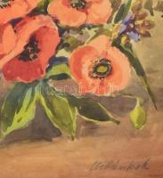 Urbántsek jelzéssel: Csendélet. Akvarell, papír, 47x57 cm. Üvegezett fakeretben