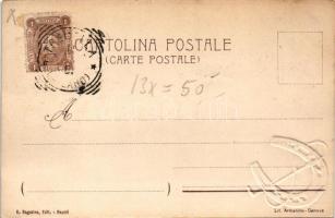 1901 Napoli Sport. Fot. Crocco / Italian horse riding. Emb. silver horseshoe (fa)