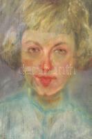 D. Borbély Gizella (1920-1994) : Önarckép. Akvarelll, papír. jelzett 39x34 cm