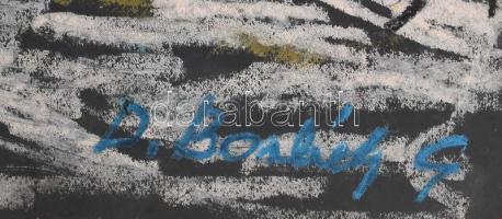 D. Borbély Gizella (1920-1994) : Házunk előtt. pasztell, papír. jelzett 51x23 cm