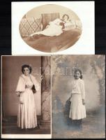 cca 1910-1930 Divatos hölgyek, 11 db fotó, 9×13 cm