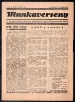 1948 Munkaverseny. Az Országos Munkaverseny Iroda közleményei az üzemi versenybizottságok számára. 1948. július 8. (Kézirat gyanánt). Néhány kisebb lapszéli szakadással, 8 p.