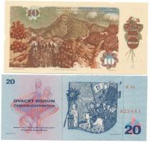 Csehszlovákia 1970. 20K + 1986. 10K T:UNC,AU Czechoslovakia 1970. 20 Korun + 1986. 10 Korun C:UNC,AU