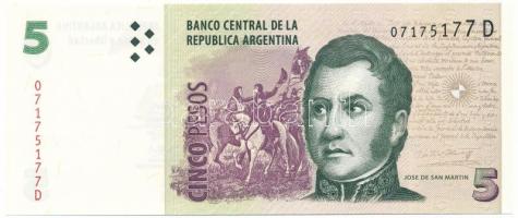 Argentína DN (2005-2006) 5P T:UNC Argentina ND (2005-2006) 5 Pesos C:UNC Krause P#353