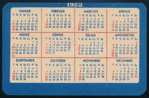 1953 MASZOVLET kártyanaptár