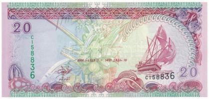 Maldív-szigetek 2000. 20R T:AU Maldives 2000. 20 Rufiyaa C:AU Krause P#20b