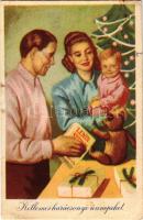 Kellemes karácsonyi ünnepeket! Magyar szocialista propaganda Lenin, Sztálin könyvvel. Művészeti Alkotások / Hungarian Socialist propaganda with Lenin, Stalin book and Christmas greetings (EK)