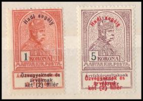 1914 Hadisegély (I.) 1K és 5K (24.000)