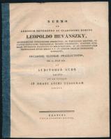 Sermo ad admodum reverendo ac clarissimo domino Leopoldo Hevánszky, archidiocesis Strigoniensis presbytero... Pestini,1832. Beimel. 7p.